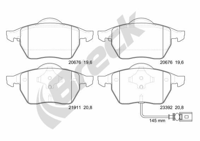 BRECK Brake Pad Set, disc brake