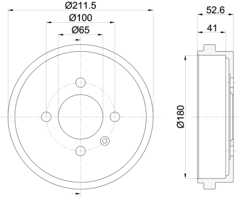 2x HELLA Brake Drum