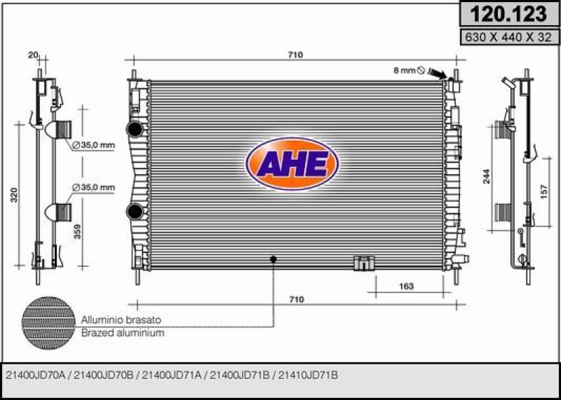 AHE Radiator, engine cooling