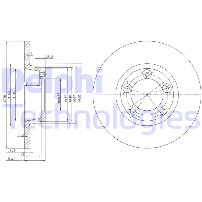 2x DELPHI Bremsscheibe