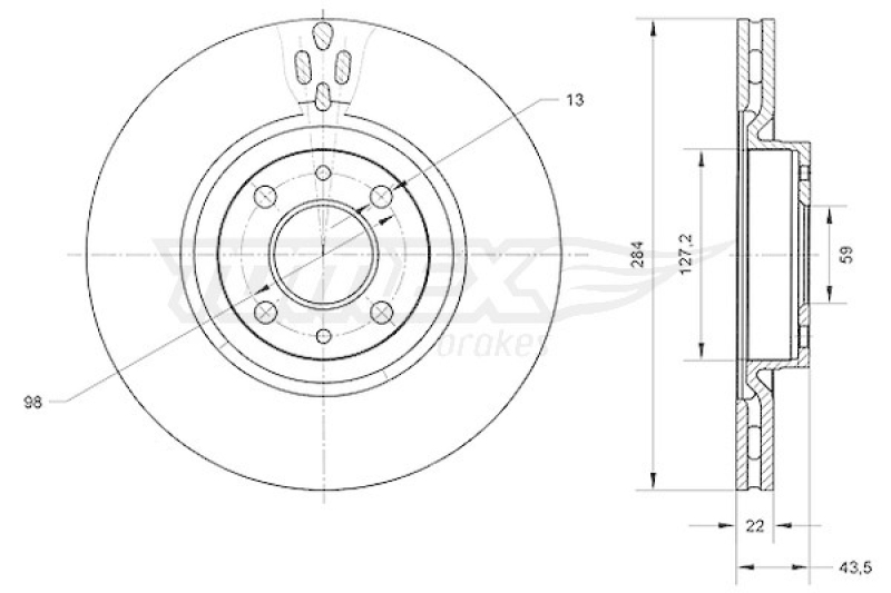 2x TOMEX Brakes Bremsscheibe