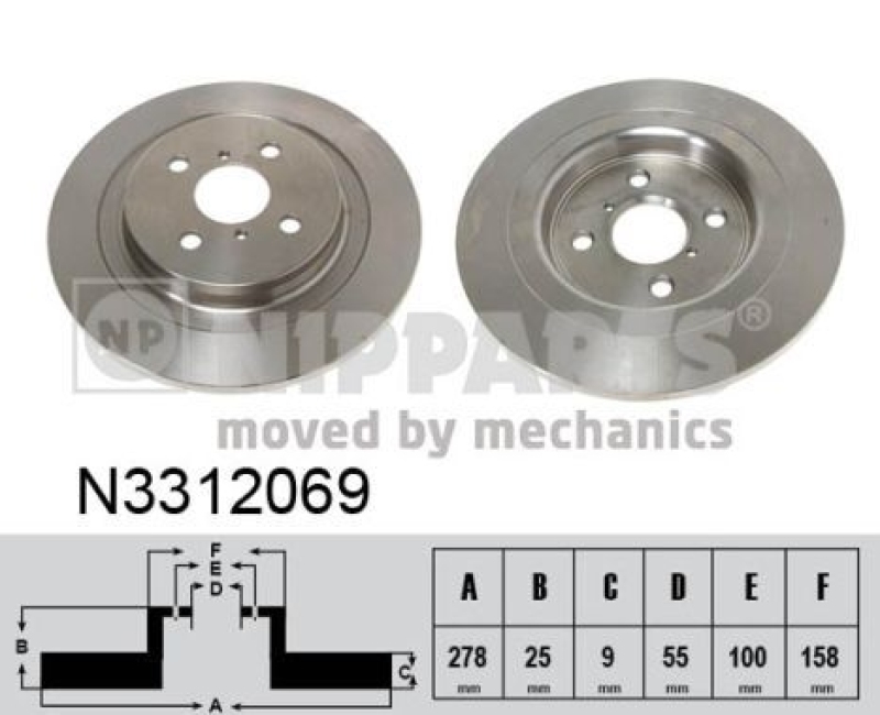 2x NIPPARTS Bremsscheibe