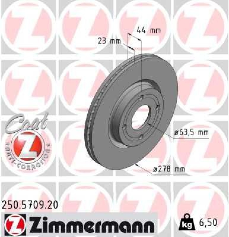 2x ZIMMERMANN Bremsscheibe COAT Z