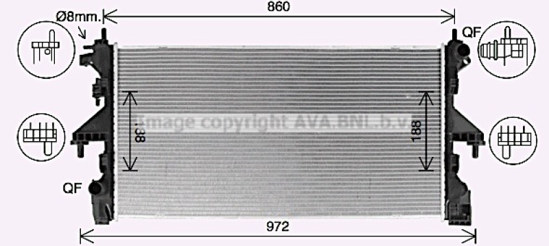 AVA QUALITY COOLING Kühler, Motorkühlung