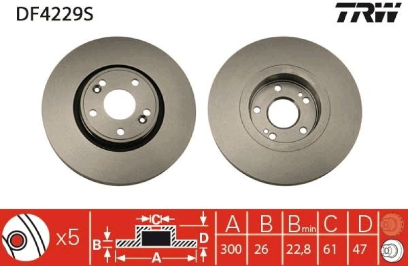 2x TRW Brake Disc