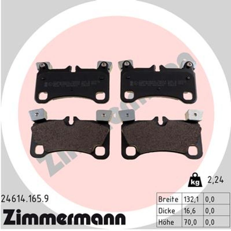 ZIMMERMANN Brake Pad Set, disc brake pb:z