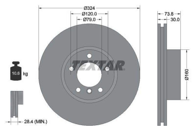 2x TEXTAR Bremsscheibe