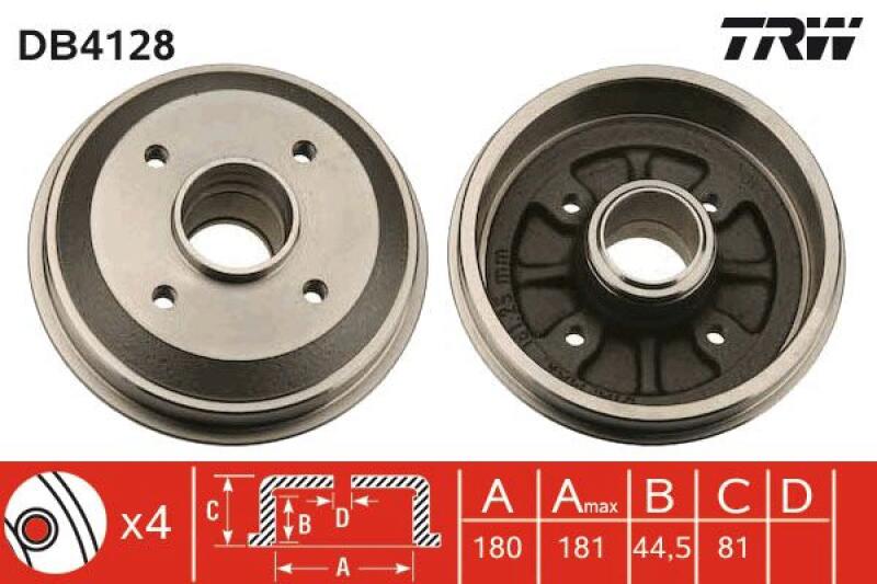 2x TRW Bremstrommel