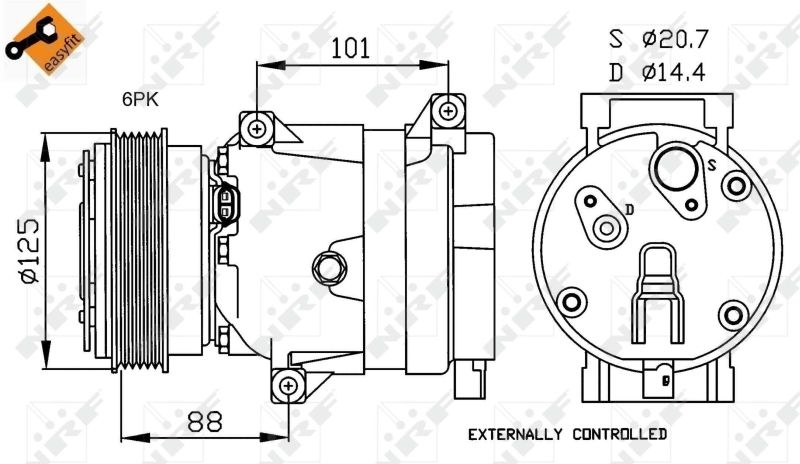 NRF Compressor, air conditioning EASY FIT