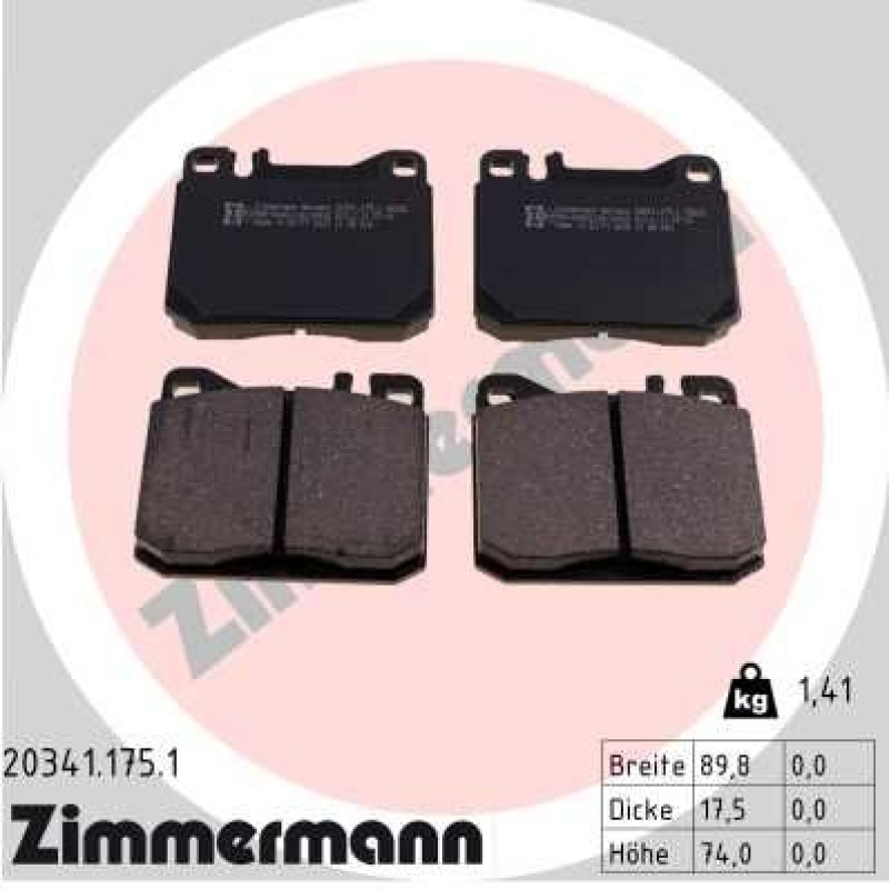 ZIMMERMANN Brake Pad Set, disc brake