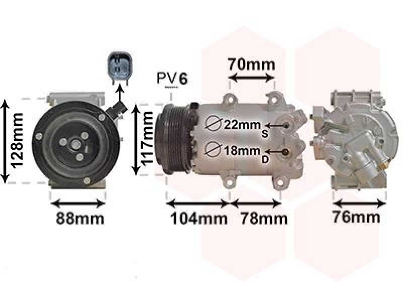 VAN WEZEL Kompressor, Klimaanlage