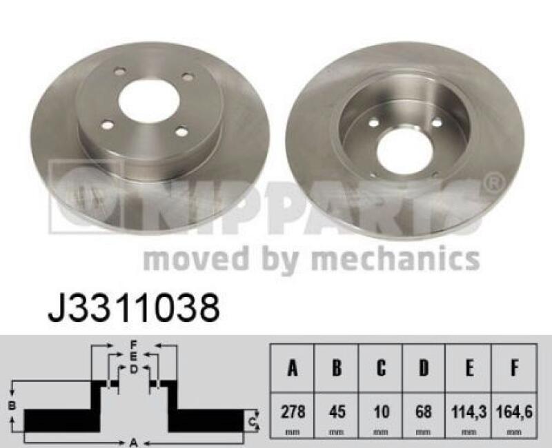 2x NIPPARTS Brake Disc