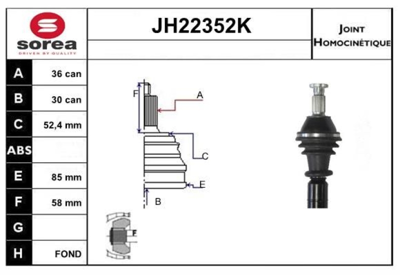 SNRA Joint Kit, drive shaft