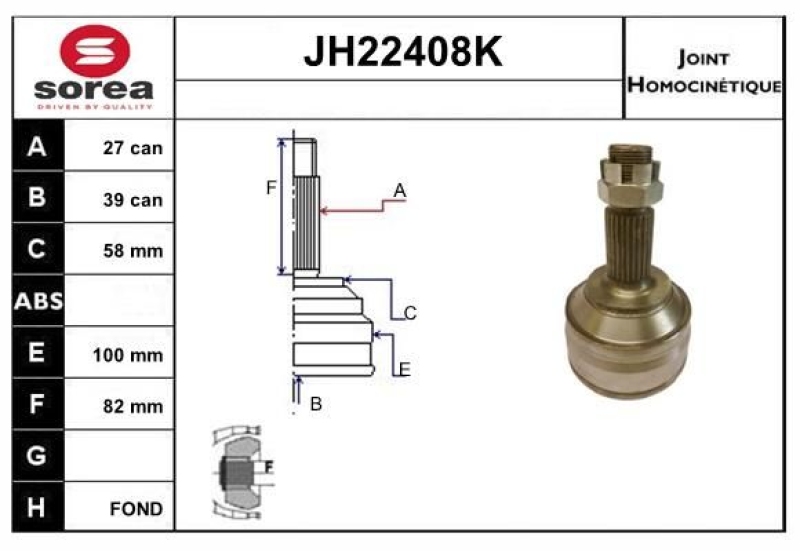 SNRA Joint Kit, drive shaft