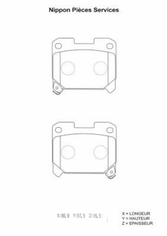 NPS Brake Pad Set, disc brake