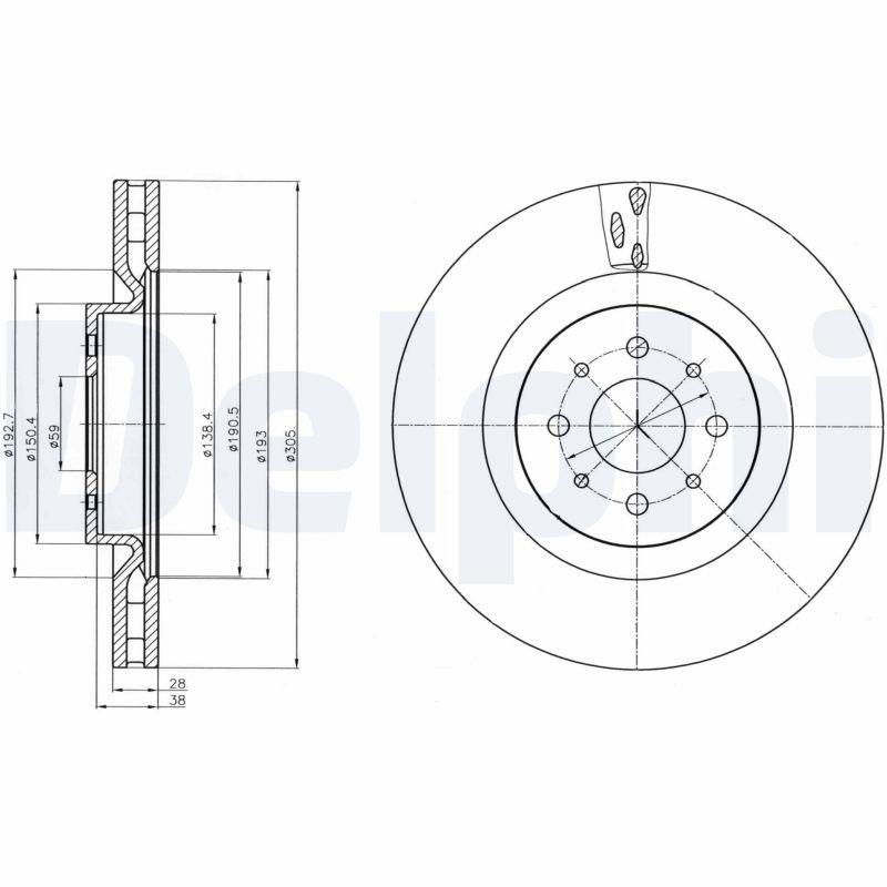 2x DELPHI Bremsscheibe