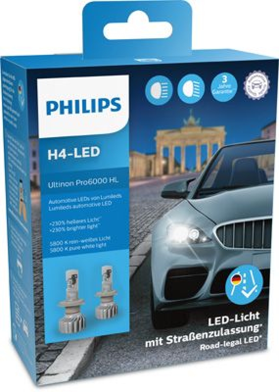 PHILIPS Bulb, headlight Ultinon Pro6000 H4-LED