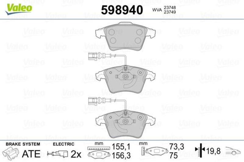 VALEO Brake Pad Set, disc brake