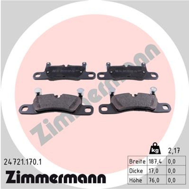 ZIMMERMANN Brake Pad Set, disc brake