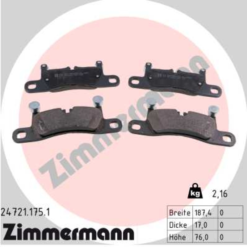 ZIMMERMANN Brake Pad Set, disc brake