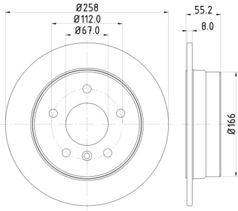 2x HELLA Brake Disc PRO