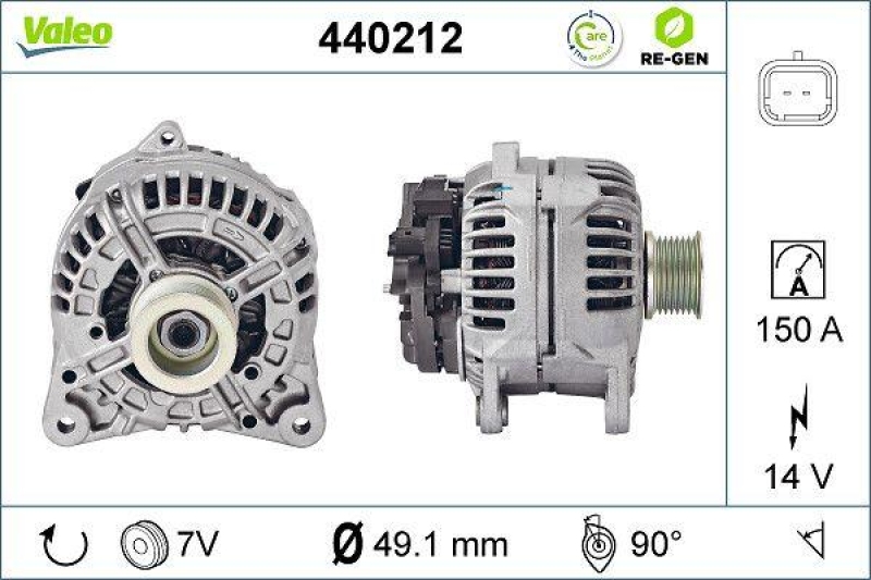 VALEO Alternator VALEO RE-GEN REMANUFACTURED