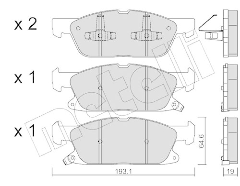 METELLI Brake Pad Set, disc brake