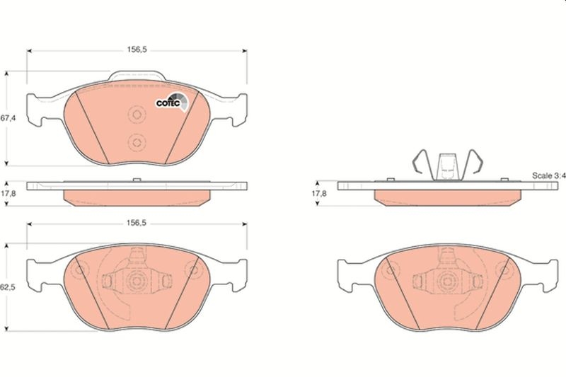 TRW Brake Pad Set, disc brake COTEC