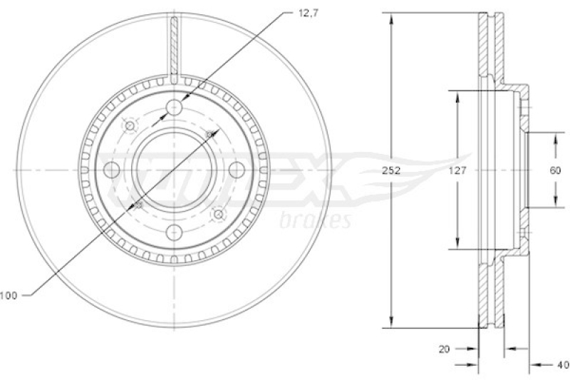 2x TOMEX Brakes Brake Disc