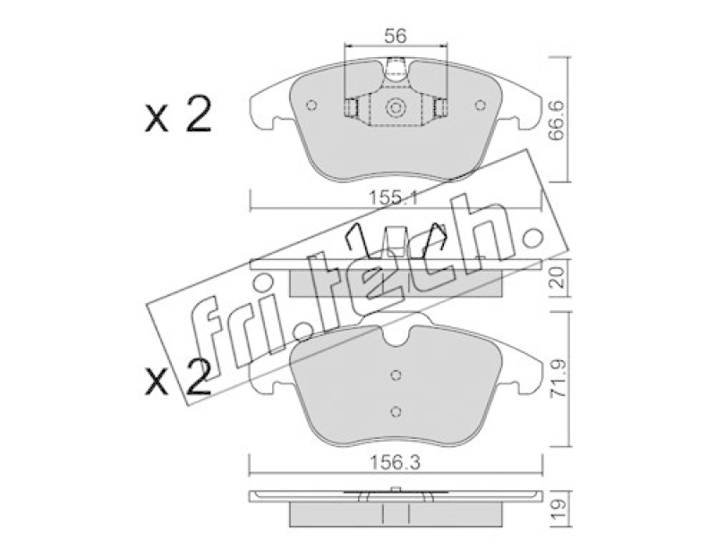 fri.tech. Brake Pad Set, disc brake