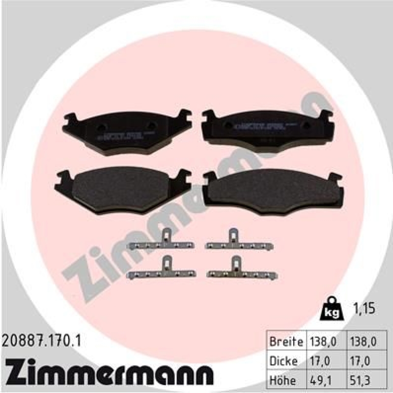 2x ZIMMERMANN Bremsscheiben Ø239mm + Beläge Vorne passend für Seat Ibiza II 6K1