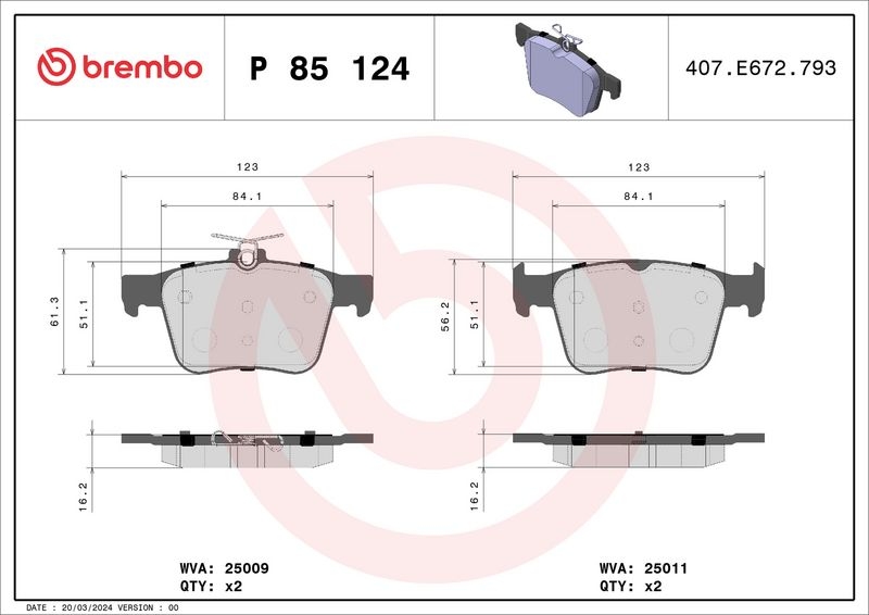 Brembo Sport Bremsscheiben Ø310mm + Beläge hinten passend für VW Passat B8 2.0