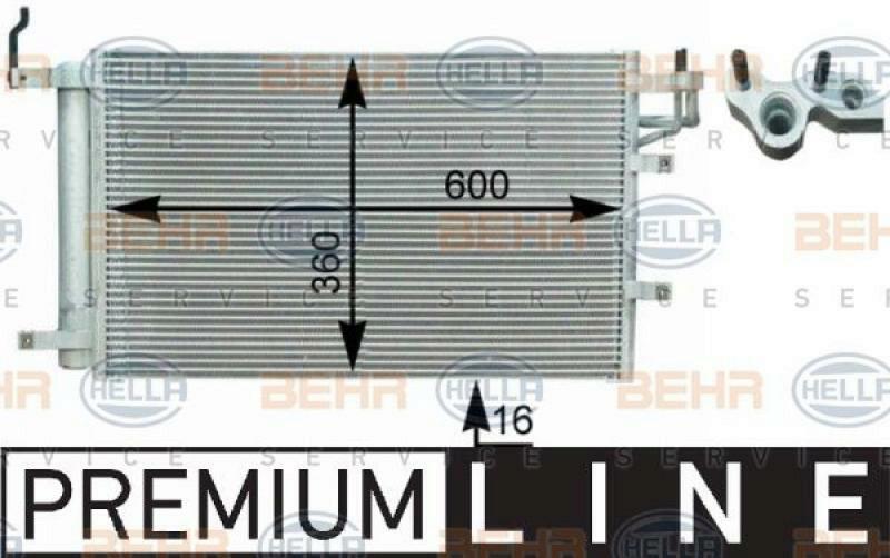 HELLA Kondensator, Klimaanlage BEHR HELLA SERVICE *** PREMIUM LINE ***