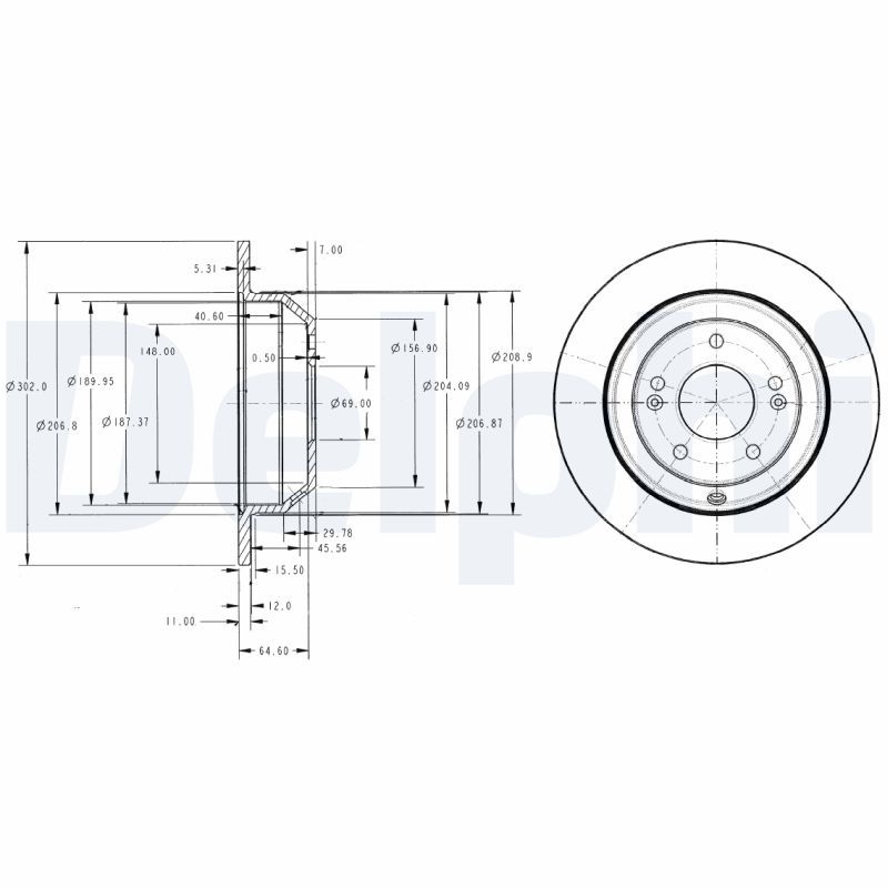 2x DELPHI Bremsscheibe