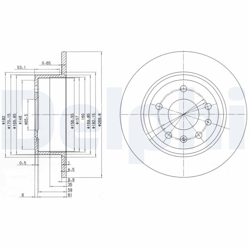 2x DELPHI Bremsscheibe