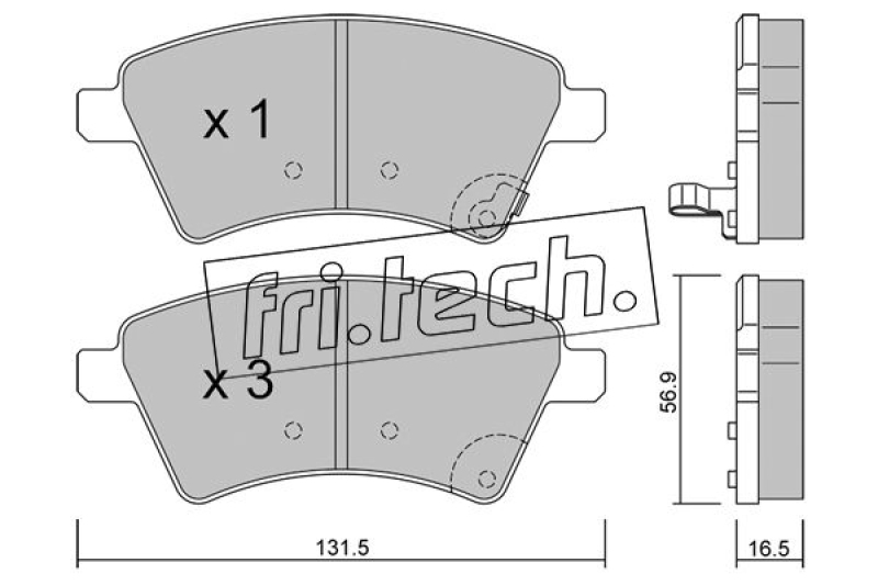 fri.tech. Bremsbelagsatz, Scheibenbremse