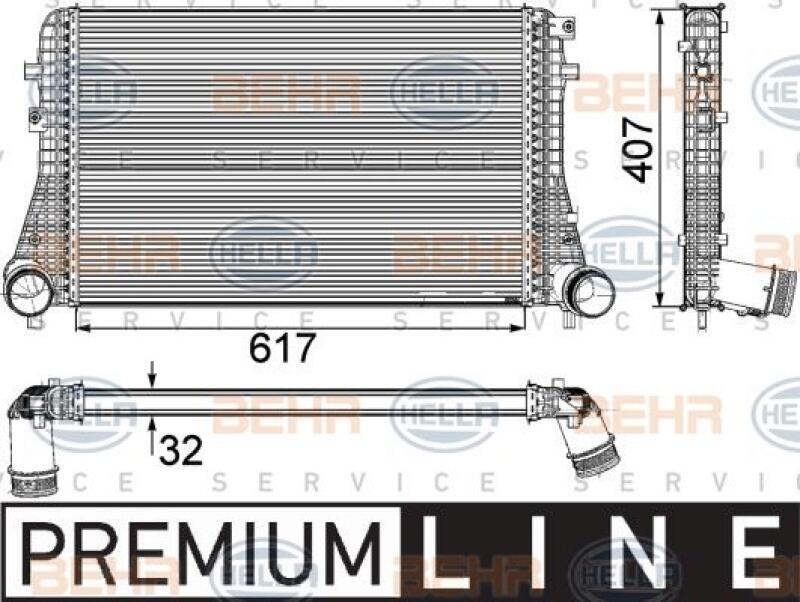 HELLA Ladeluftkühler BEHR HELLA SERVICE *** PREMIUM LINE ***