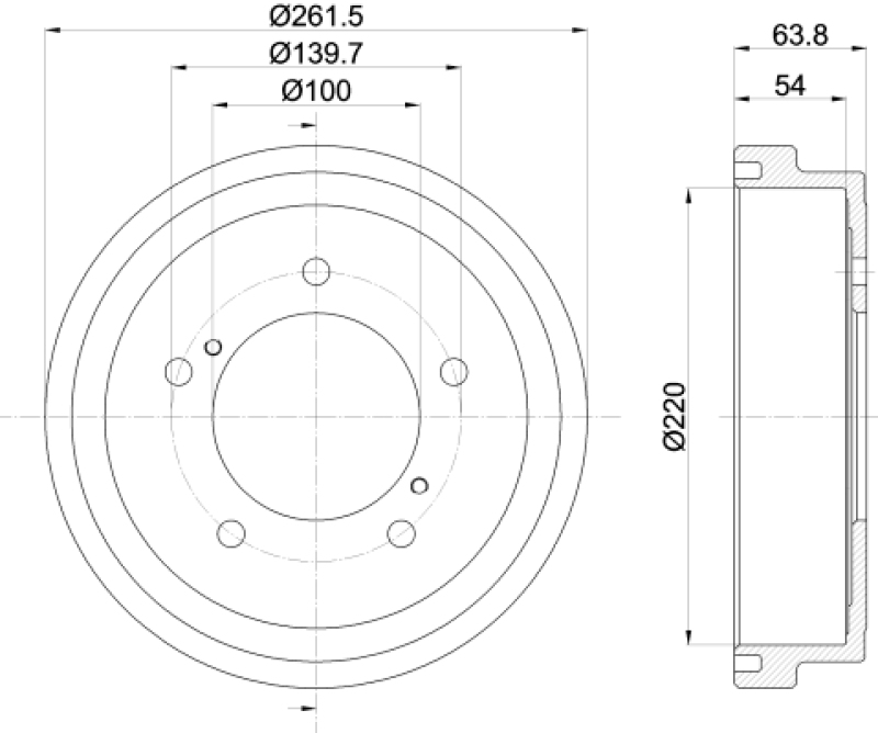 2x HELLA Brake Drum