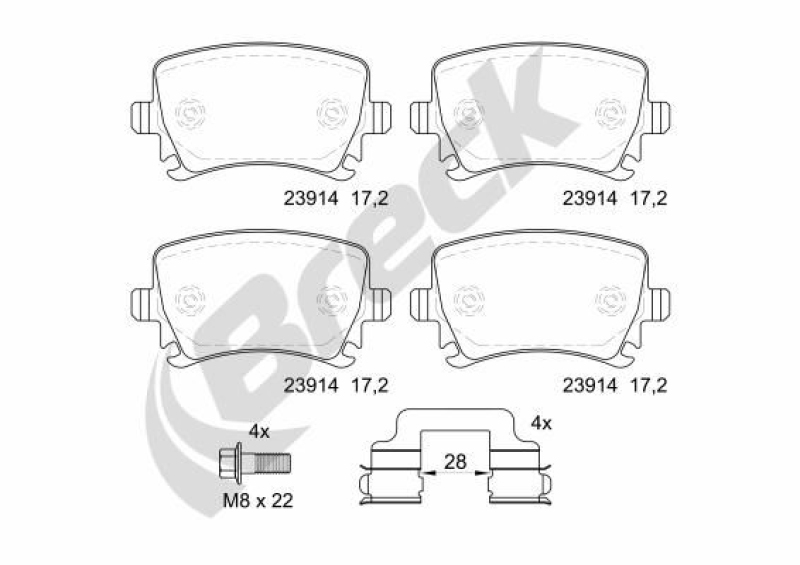 BRECK Brake Pad Set, disc brake