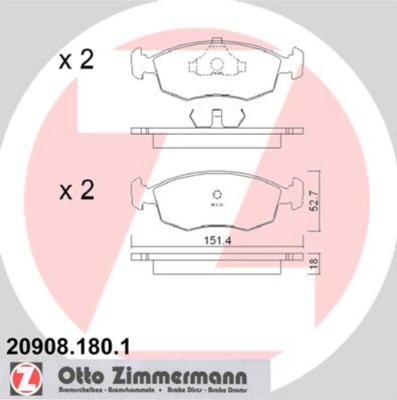 ZIMMERMANN Bremsbelagsatz, Scheibenbremse