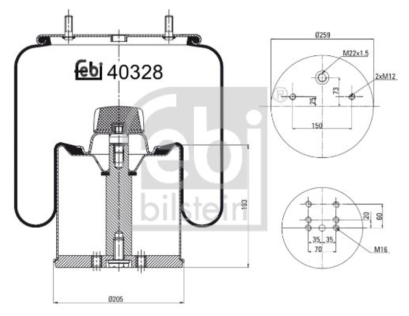 FEBI BILSTEIN Bellow, air suspension