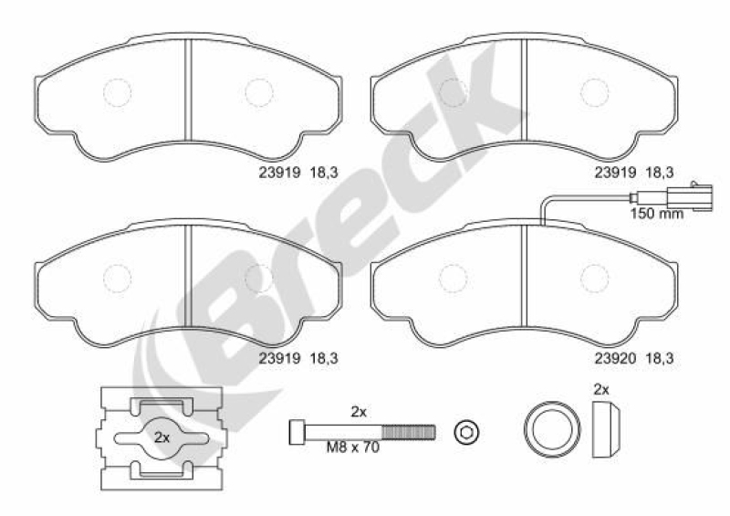 BRECK Brake Pad Set, disc brake