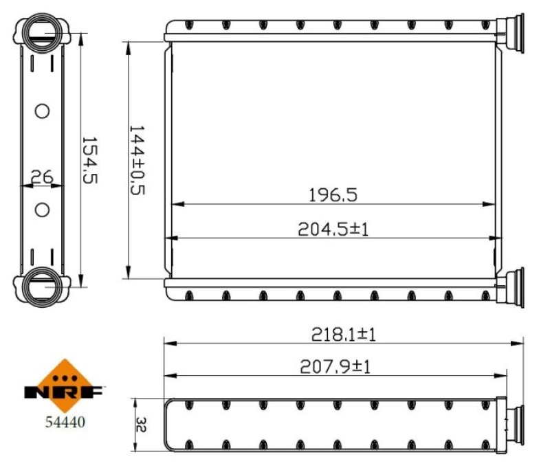 NRF Wärmetauscher, Innenraumheizung EASY FIT