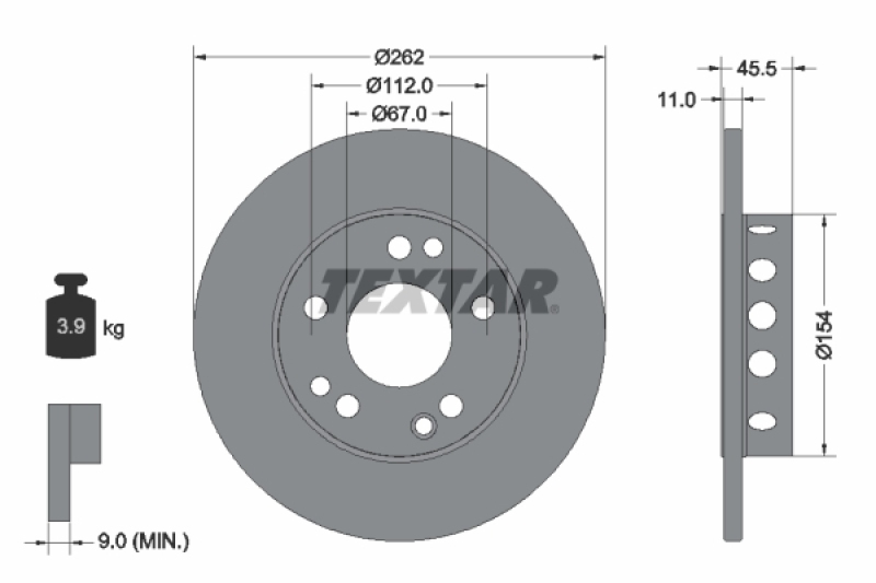 2x TEXTAR Brake Disc PRO