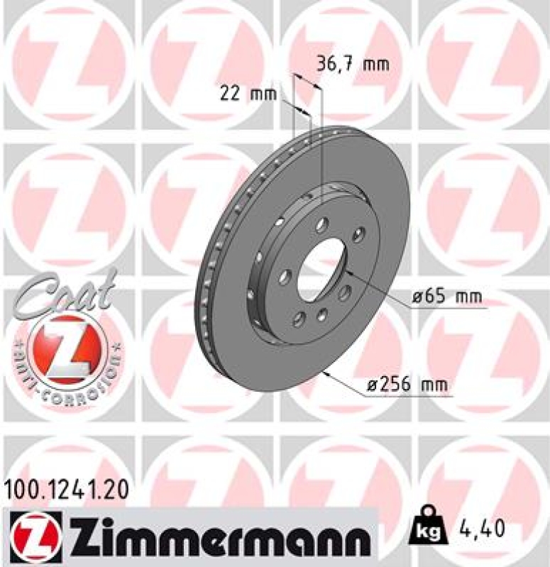 2x ZIMMERMANN Brake Disc COAT Z