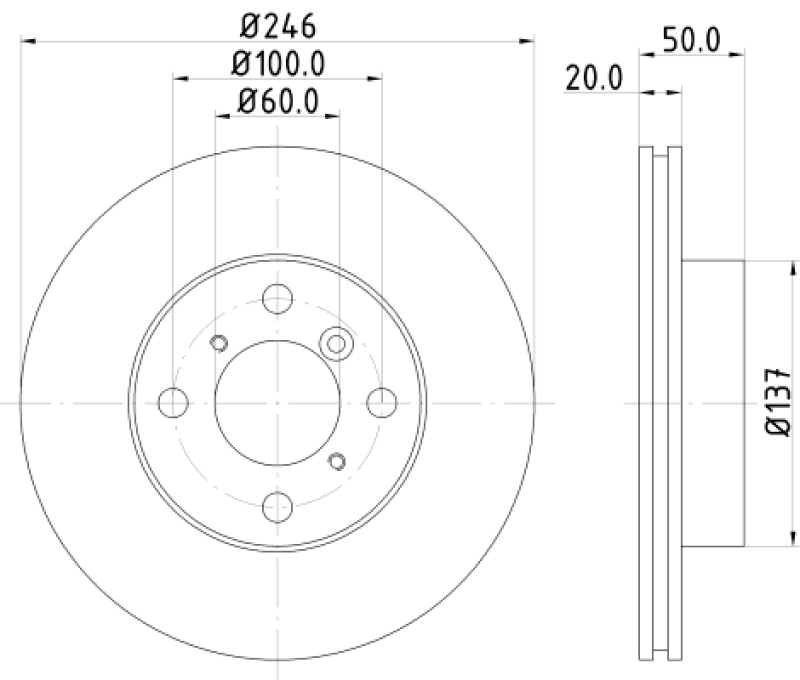 2x HELLA Bremsscheibe