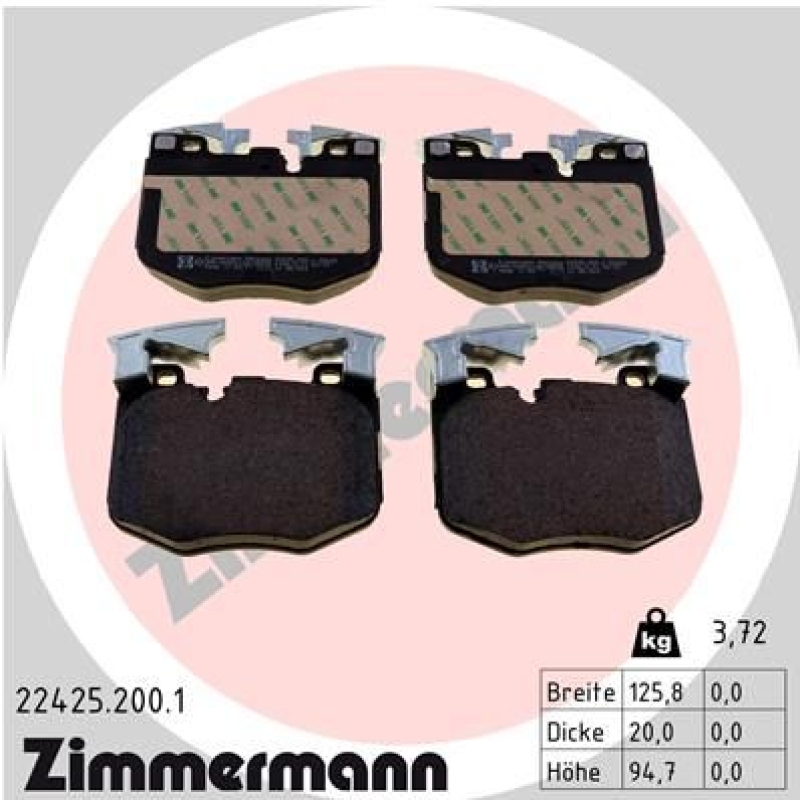 ZIMMERMANN Brake Pad Set, disc brake