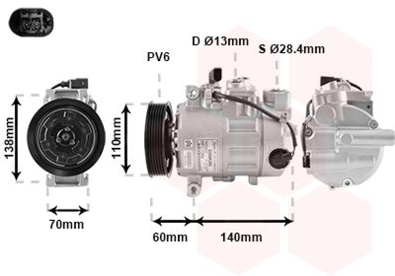 VAN WEZEL Compressor, air conditioning *** IR PLUS ***