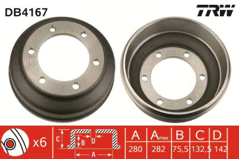 2x TRW Brake Drum