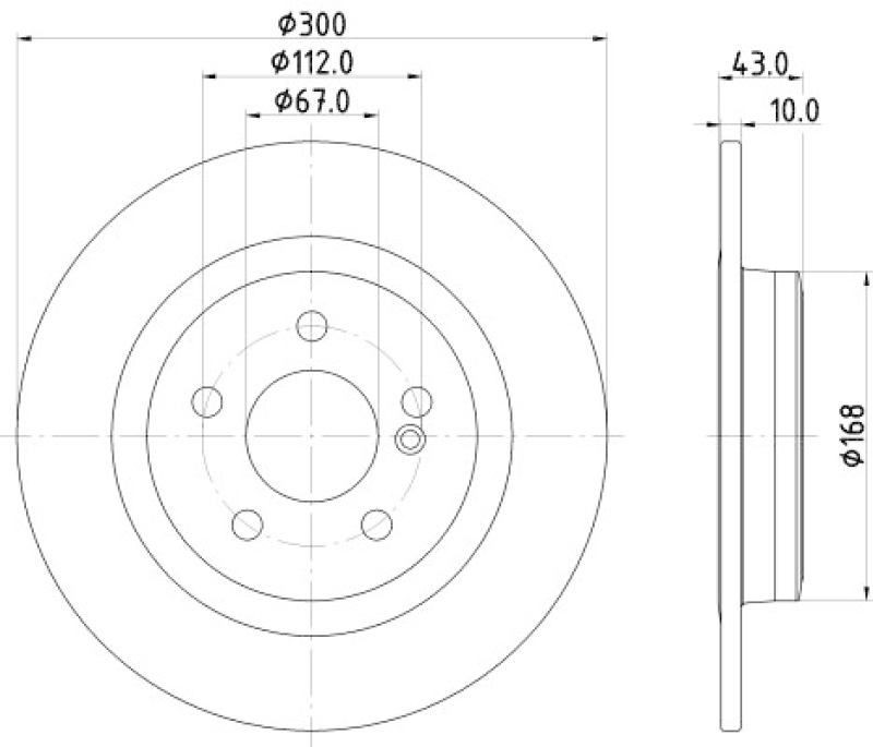 2x HELLA Brake Disc PRO